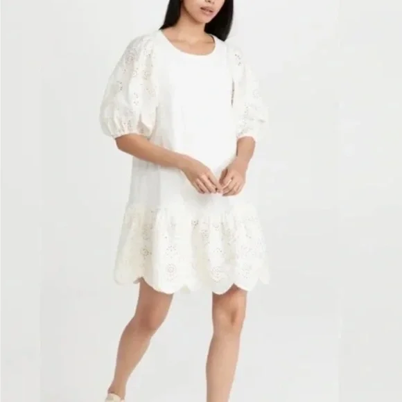 Moon River Dress Womens
Medium Ivory Embroidered Eyelet Puff Sleeves Feminine - Picture 14 of 14